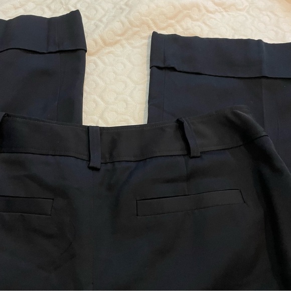 Ann Taylor Black Dress Pants Women’s 6 Wide Leg Button Side Pocket Cuffed Bottom - Picture 9 of 11